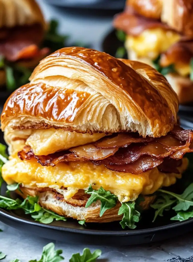 Killer Maple Mustard Croissant Breakfast Sandwiches