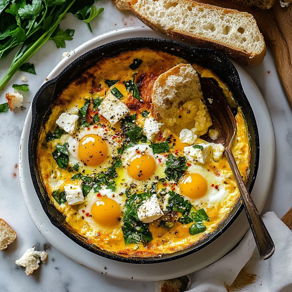 Baked Feta Eggs