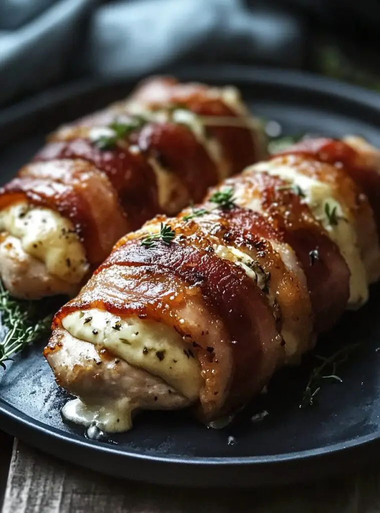 Bacon Wrapped Cream Cheese Stuffed Chicken Breast