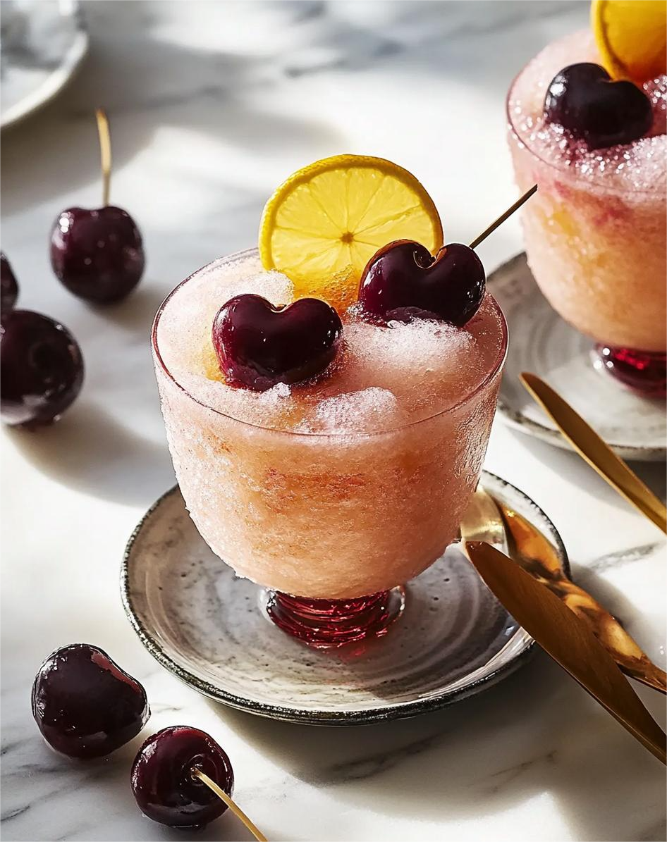 Bourbon Slush with Drunken Cherries