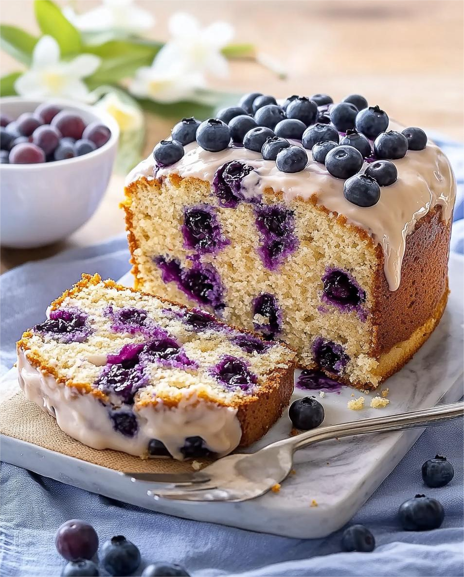 Cottage Cheese Blueberry Breakfast Cake