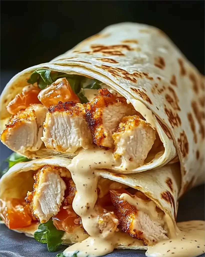 Cheesy Garlic Chicken Wraps