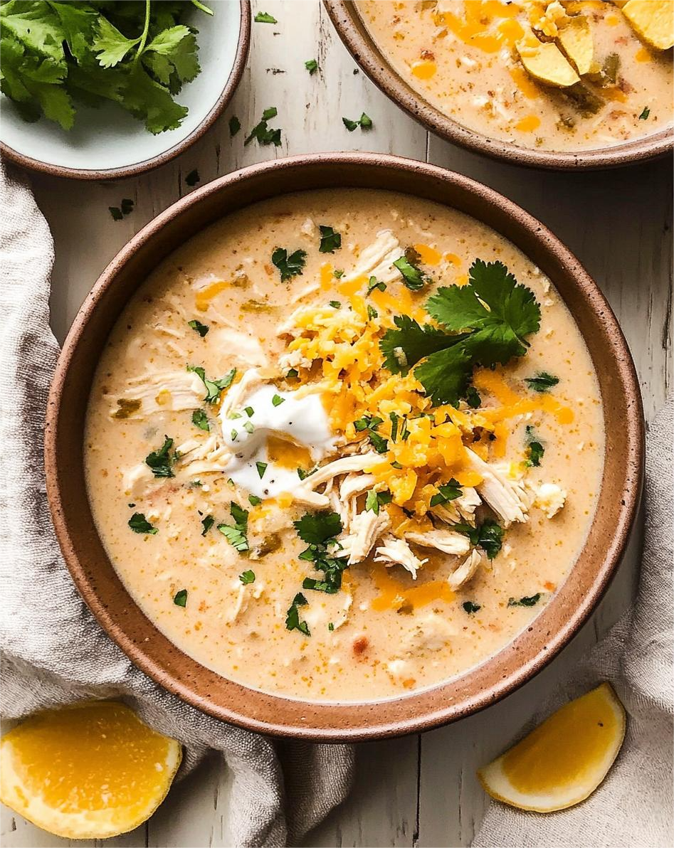 Crockpot Healthy White Chicken Chili