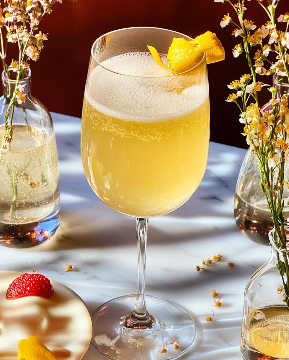 Honey Chamomile Prosecco Cocktail
