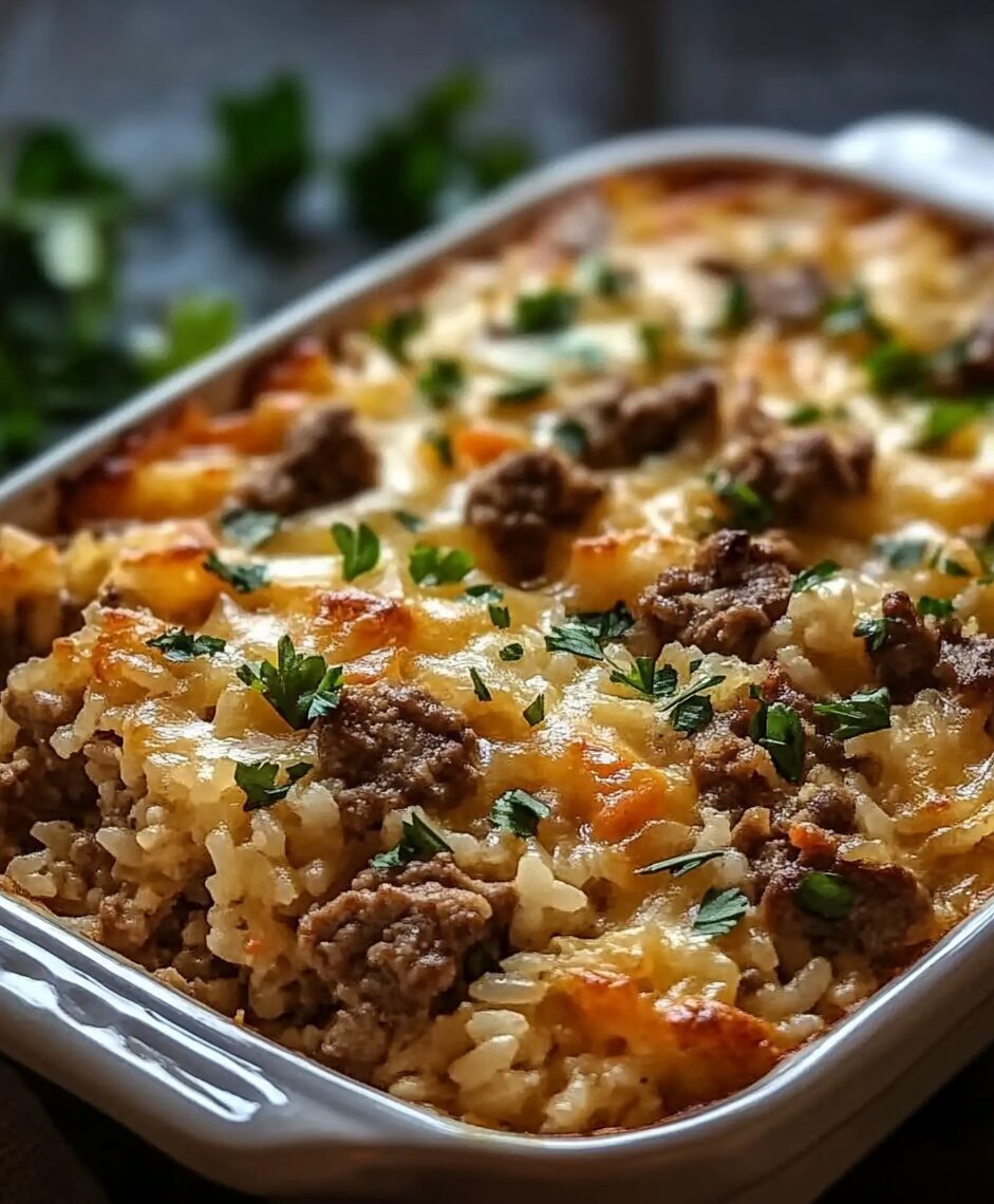 Cheesy Beef and Rice Casserole