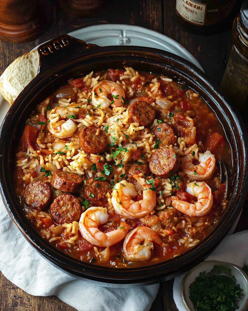 Slow Cooker Jambalaya with Sausage and Shrimp
