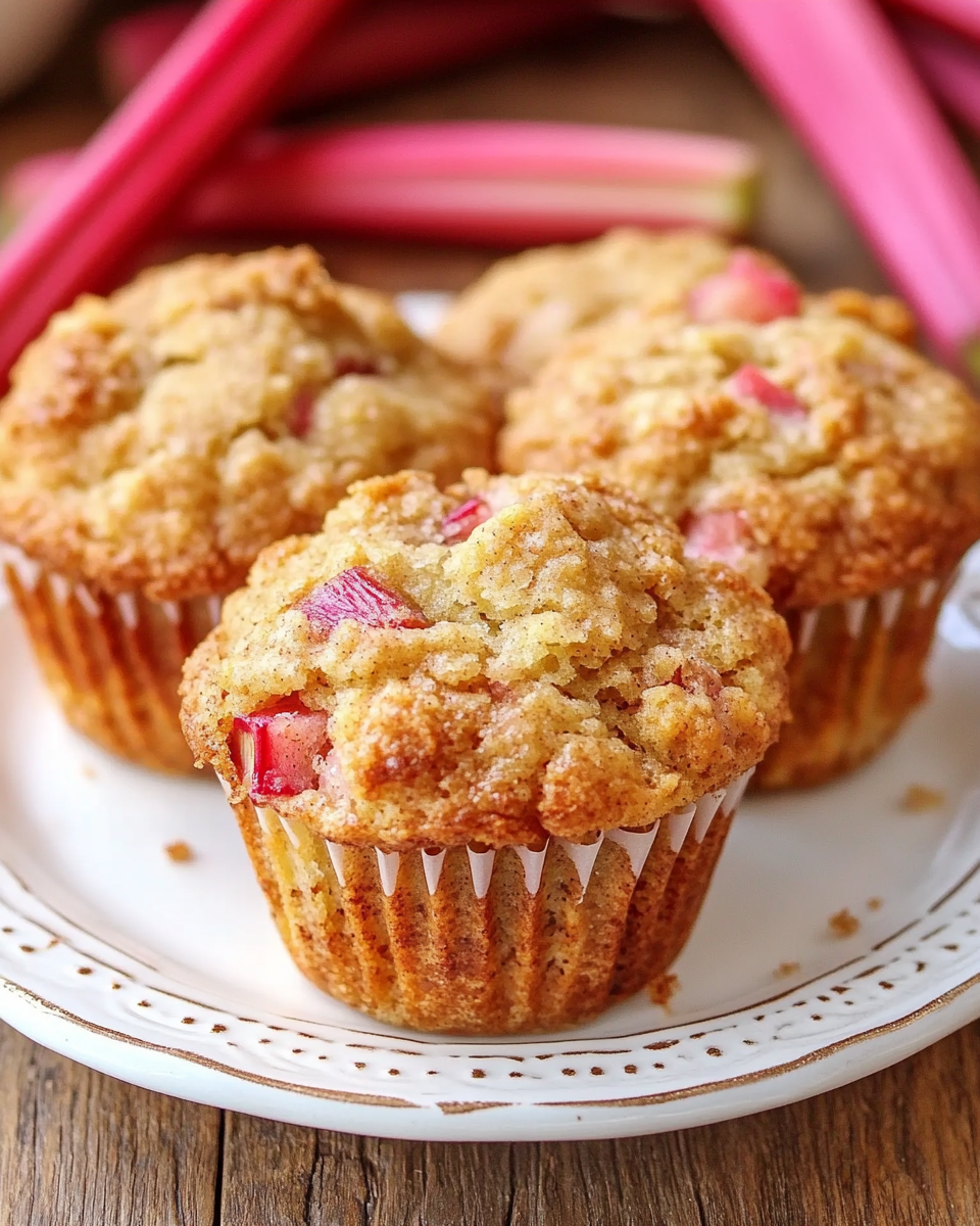 Cinnamon-Topped Rhubarb Muffins – Grandma Approved