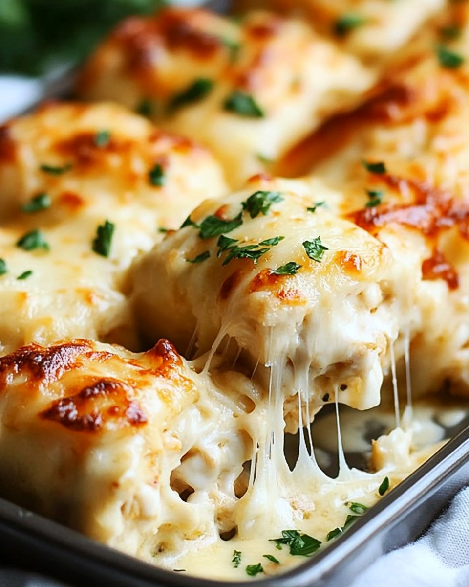 Chicken Alfredo Roll-Ups That Stretch with Cheese
