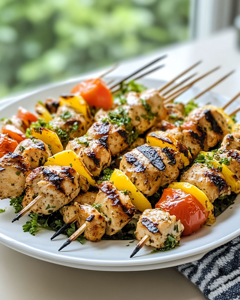 Lemon Herb Grilled Chicken Skewers