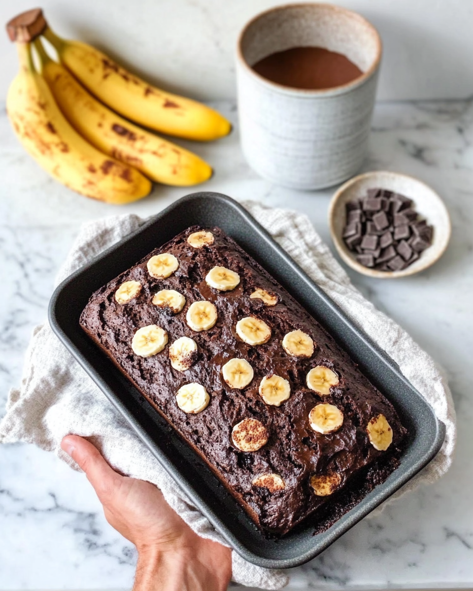 Vegan Chocolate Banana Bread with Coconut Oil