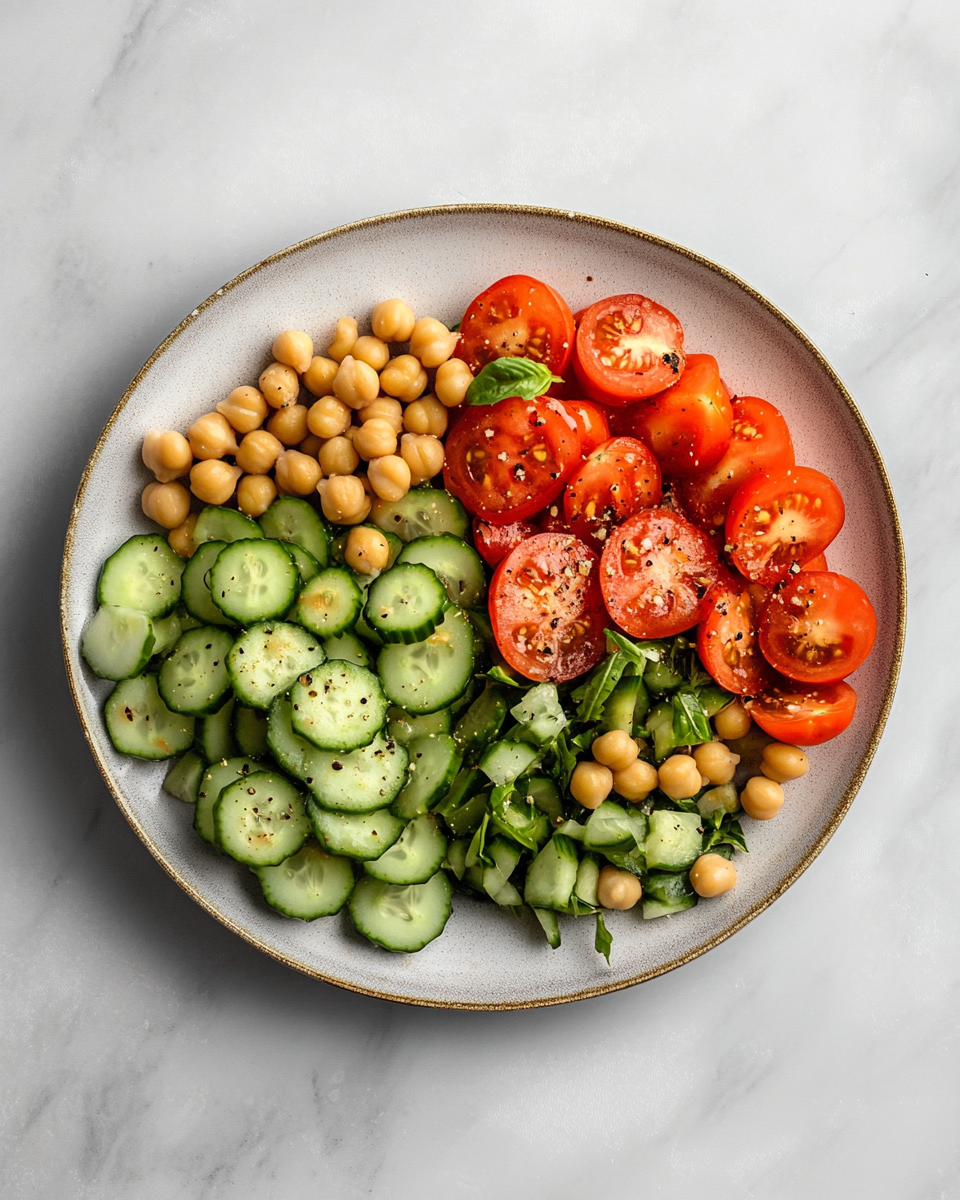 Tomato, Cucumber & Chickpea Salad