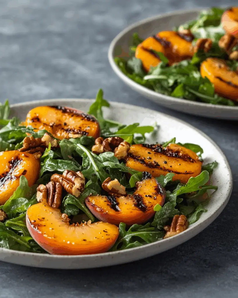 Grilled Peach and Arugula Salad