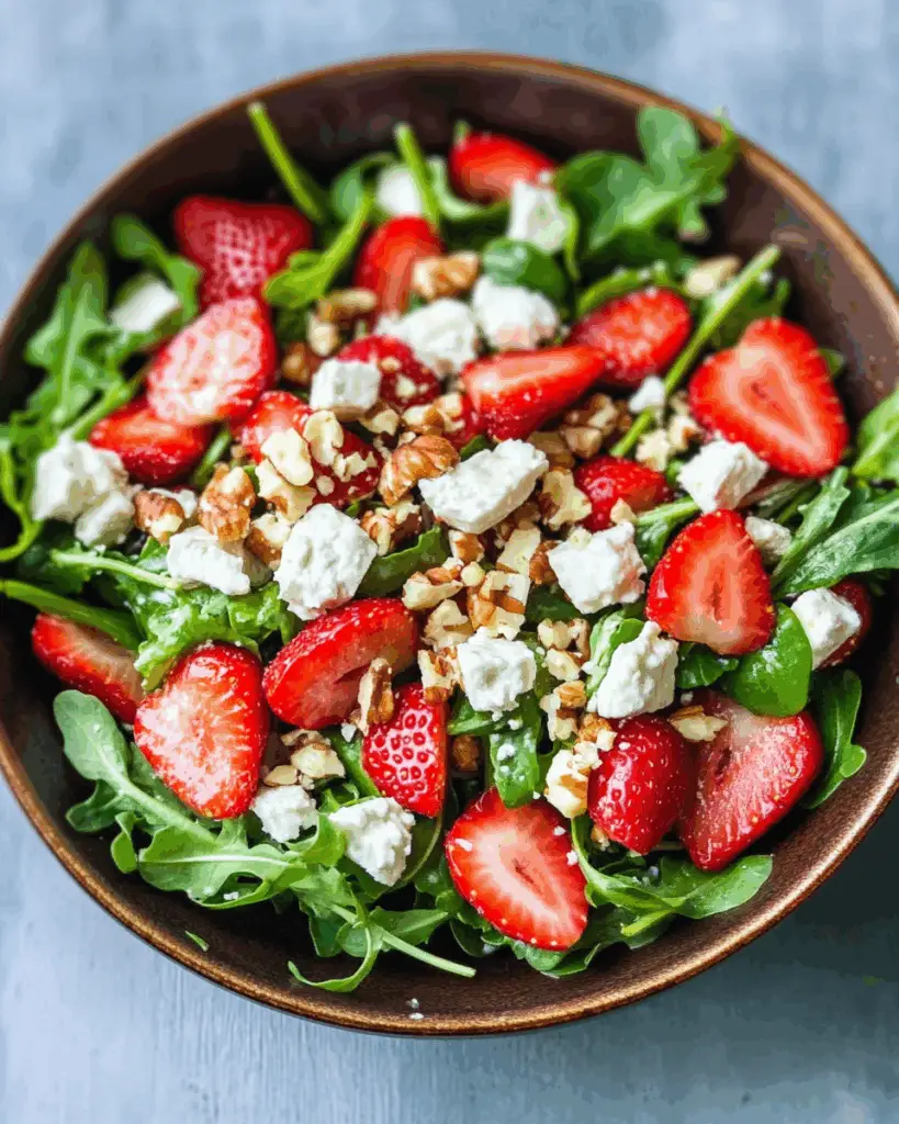 Strawberry Arugula Goat Cheese Salad – A Sweet and Tangy Healthy Summer Dinner Recipe
