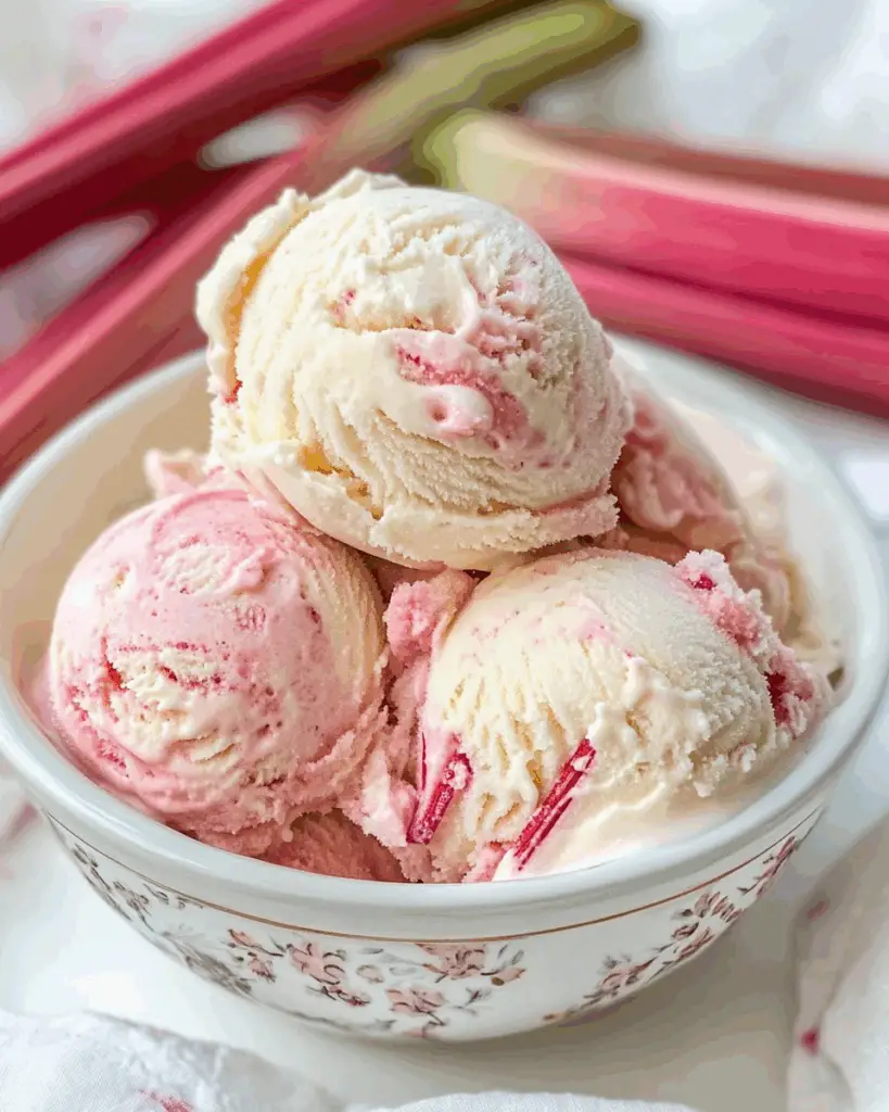 Creamy Rhubarb Ice Cream