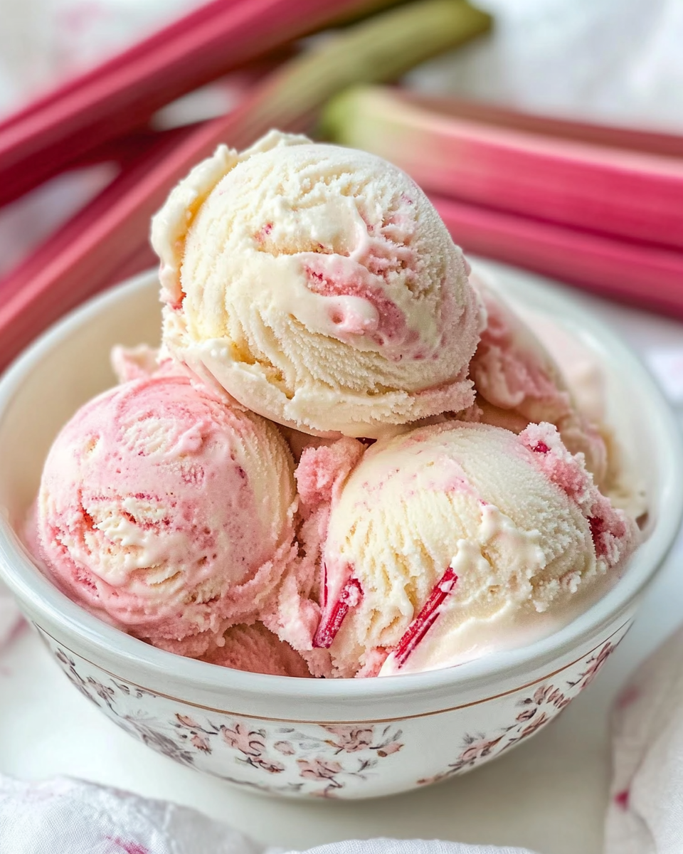 Creamy Rhubarb Ice Cream