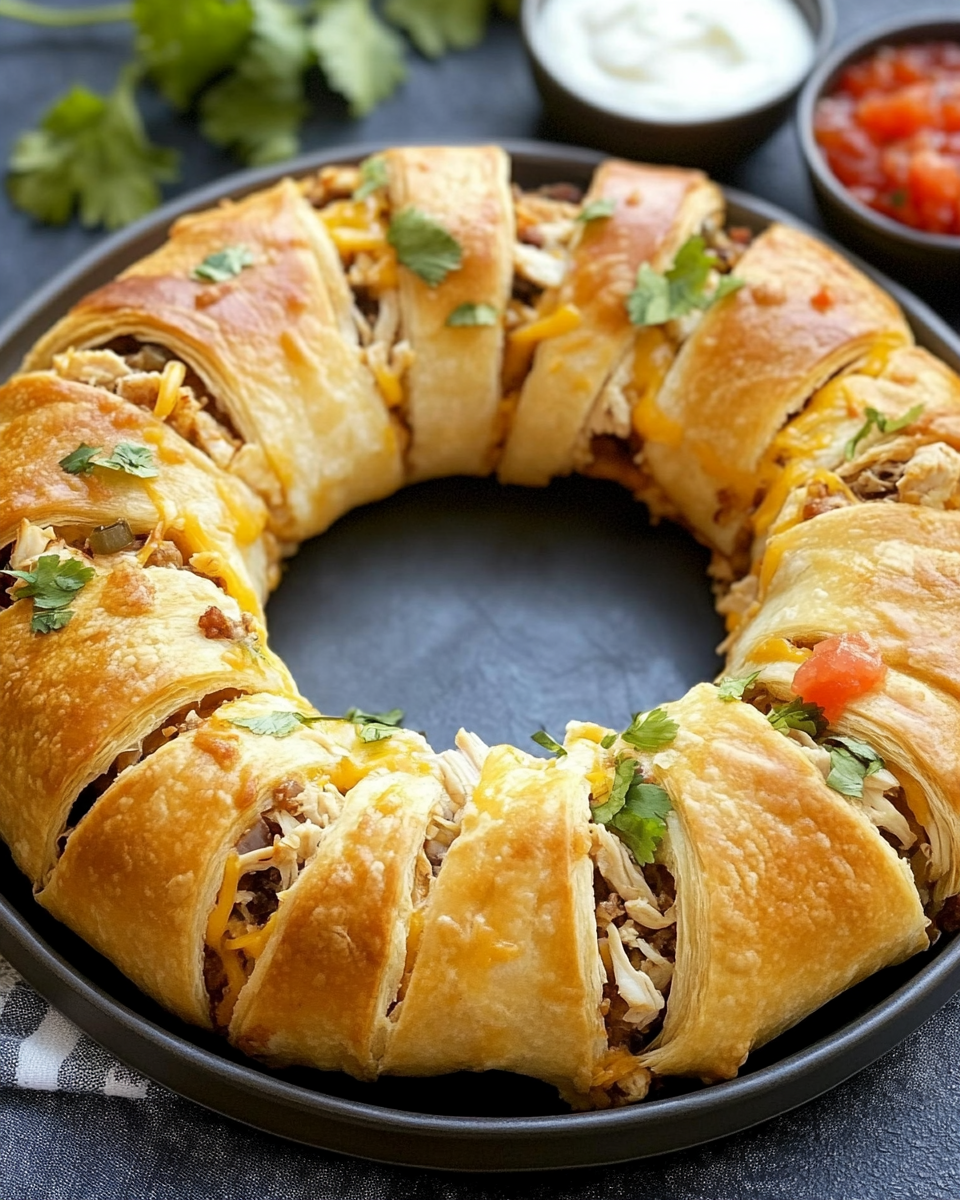Cheesy Chicken Taco Ring