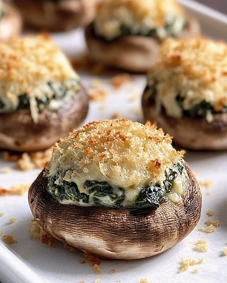 Cheesy Spinach Stuffed Mushrooms – The Perfect Holiday Appetizer