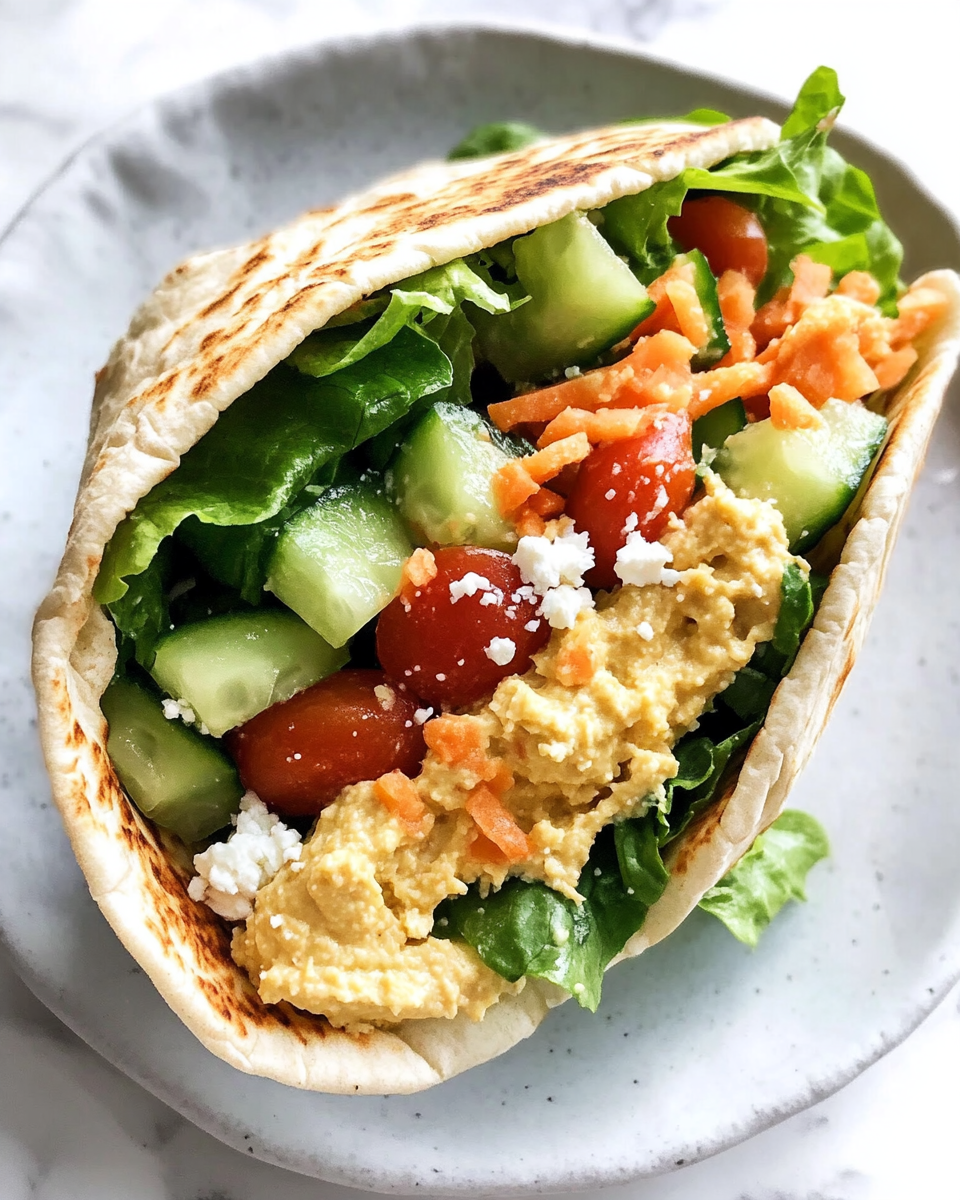 Hummus Pita Wrap – Quick College Breakfast