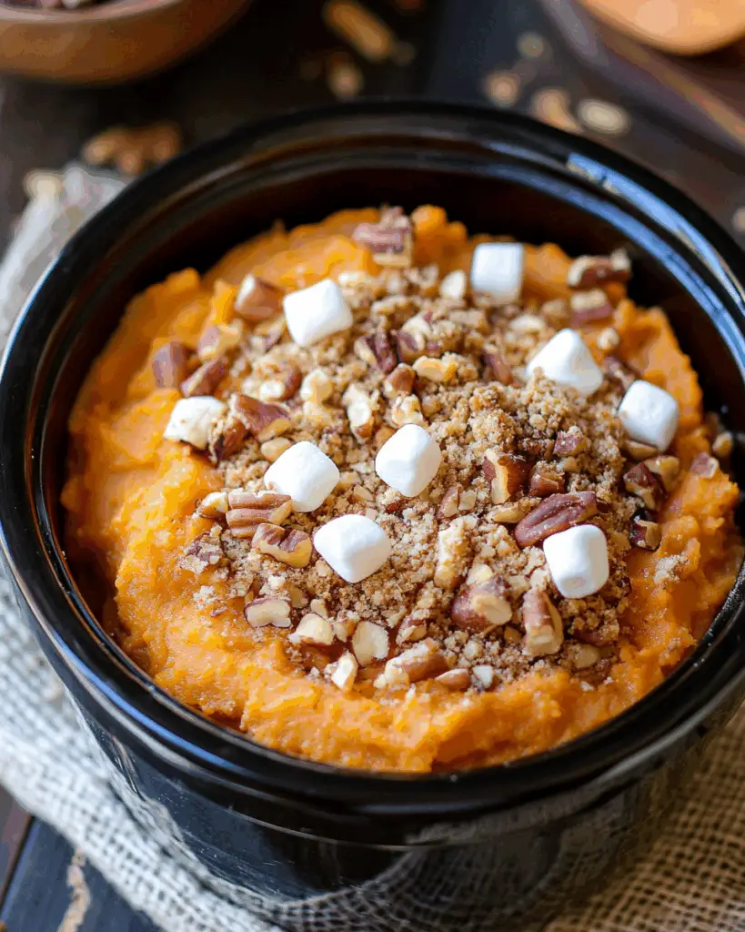 Slow Cooker Sweet Potato Casserole That Practically Makes Itself