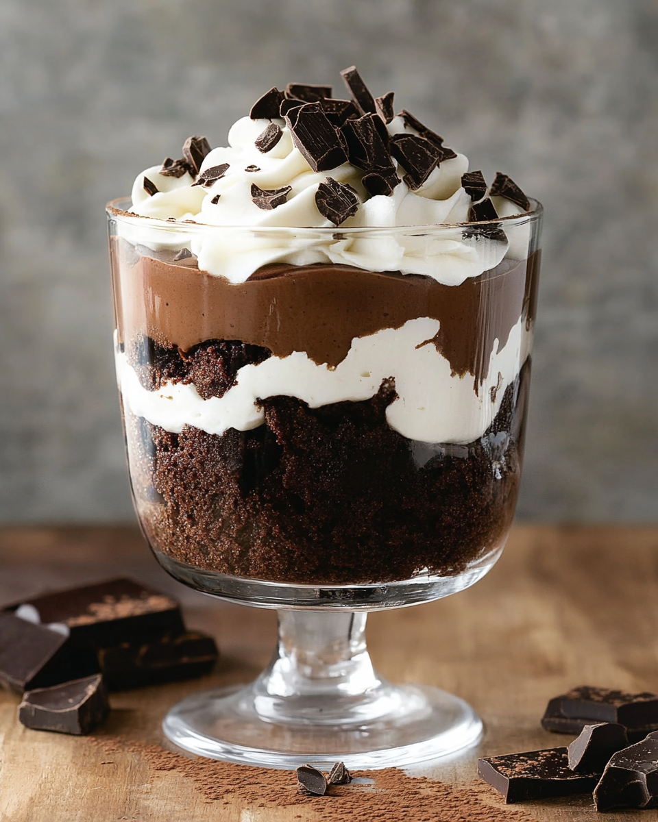 Easy Decadent Chocolate Brownie Trifle Dessert