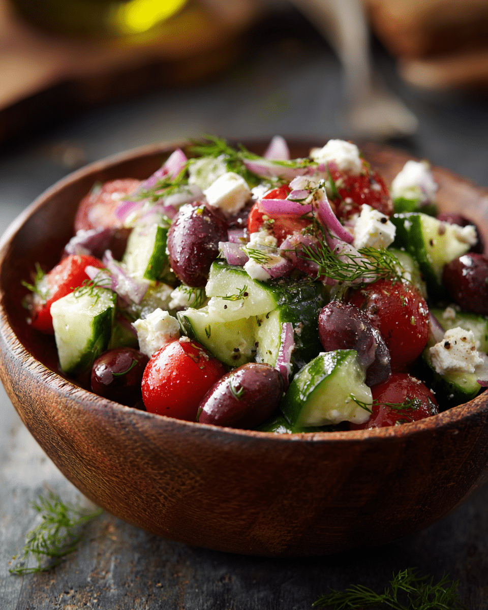 Greek Cucumber Salad with Olives