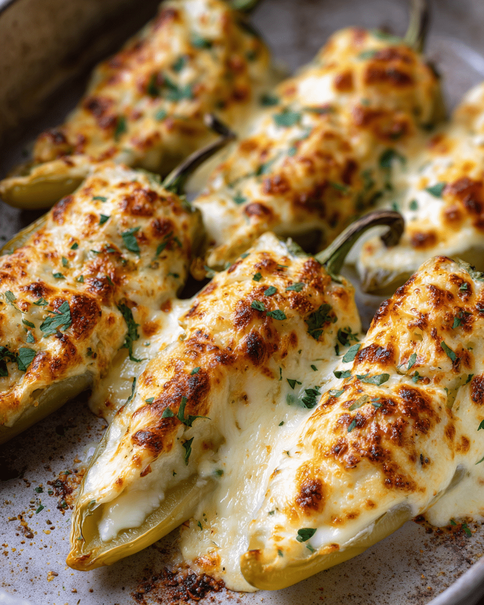 Creamy Stuffed Banana Peppers – Cheesy & Baked