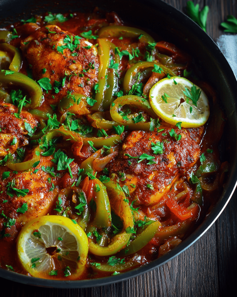 Spicy Banana Pepper Chicken Skillet