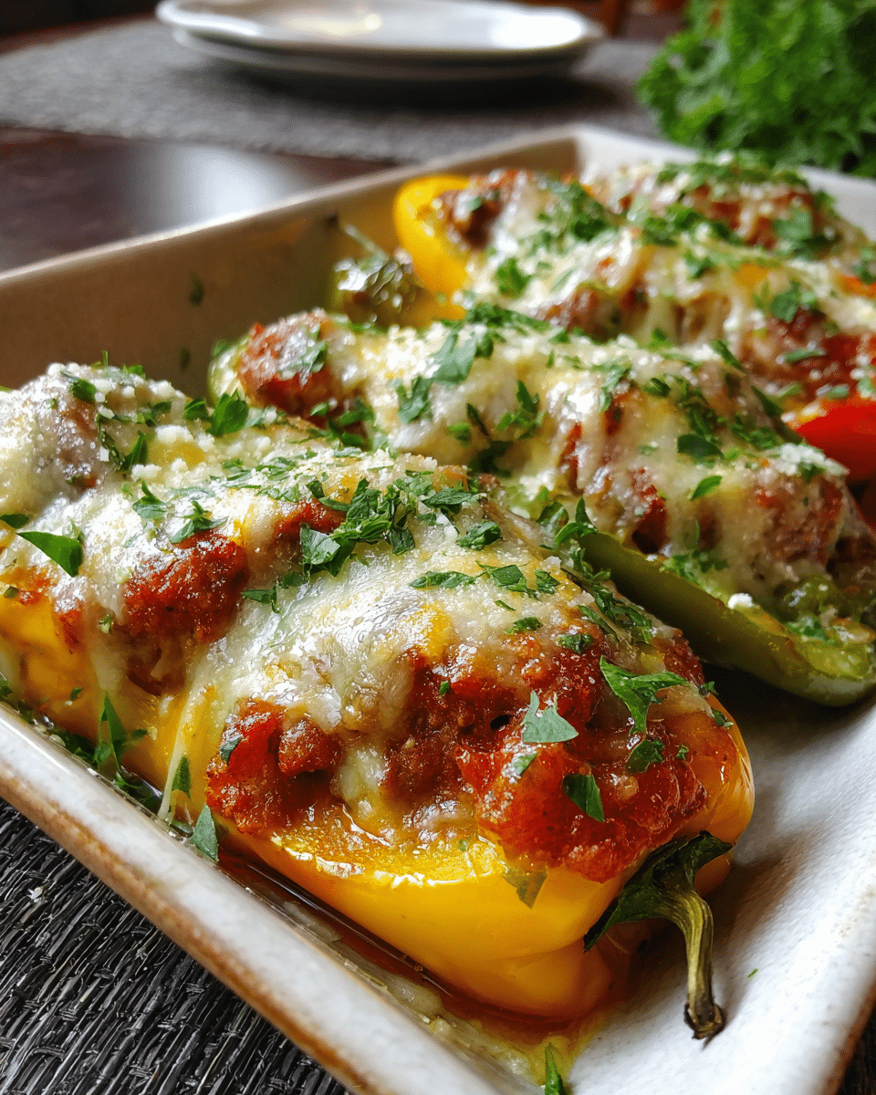 Sausage-Stuffed Banana Peppers – Oven Roasted