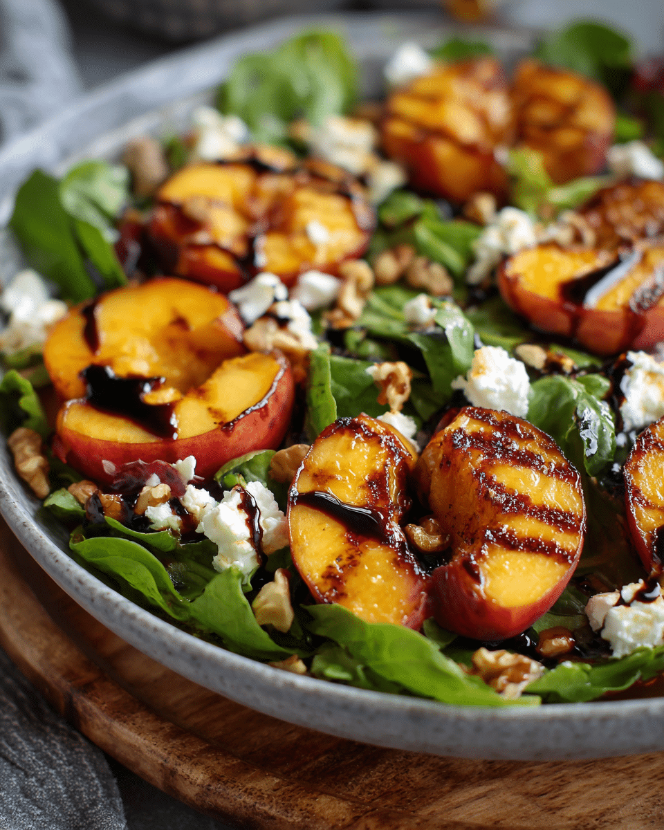 Roasted Peach & Goat Cheese Salad