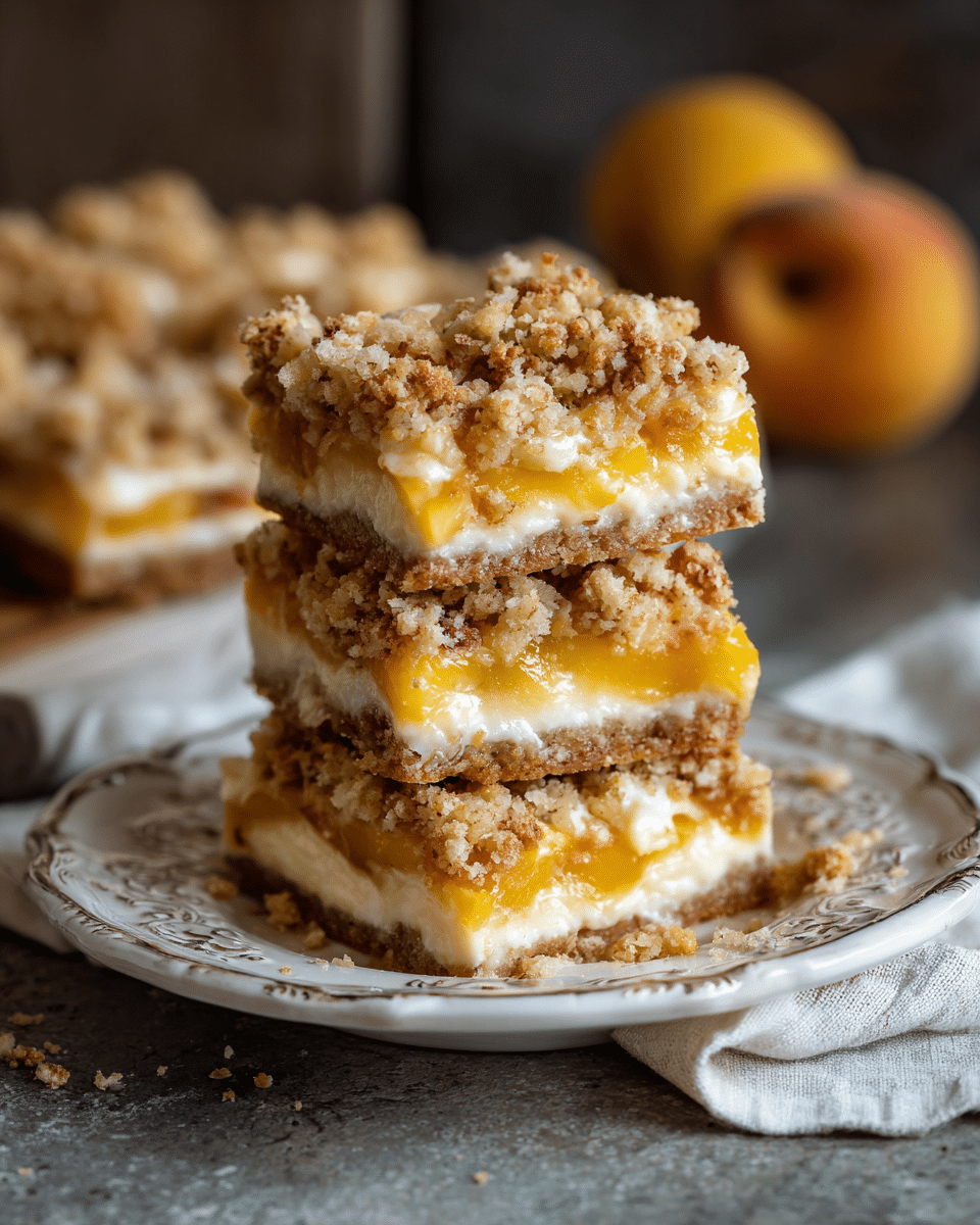 Peaches And Cream Breakfast Bars – Soft, Chewy, And Sweet