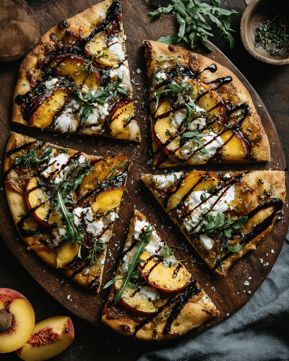 Balsamic Peach Flatbread Pizza