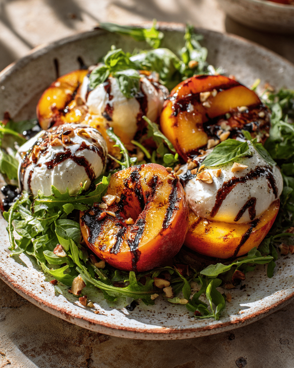 Easy Grilled Peach Burrata Salad