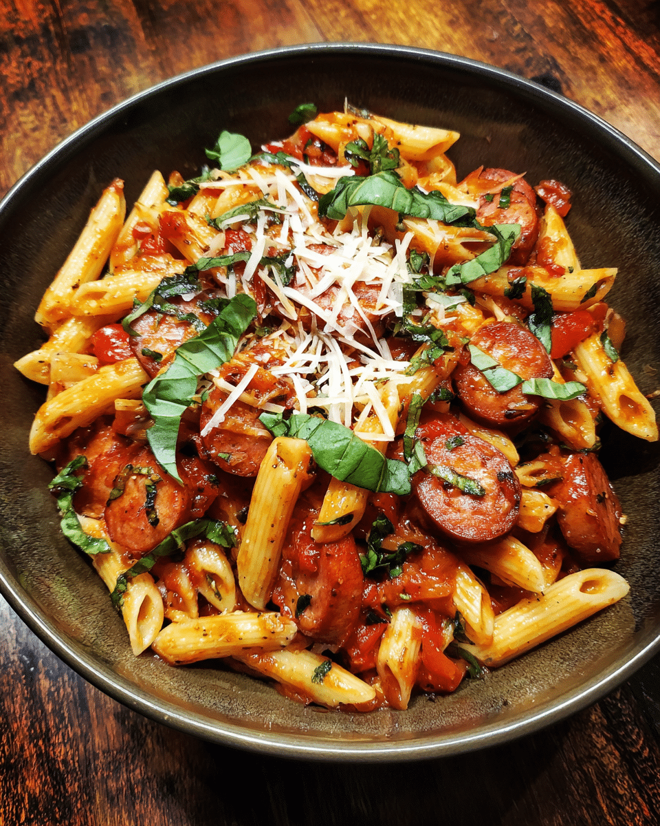 Kielbasa Penne in Tomato Sauce
