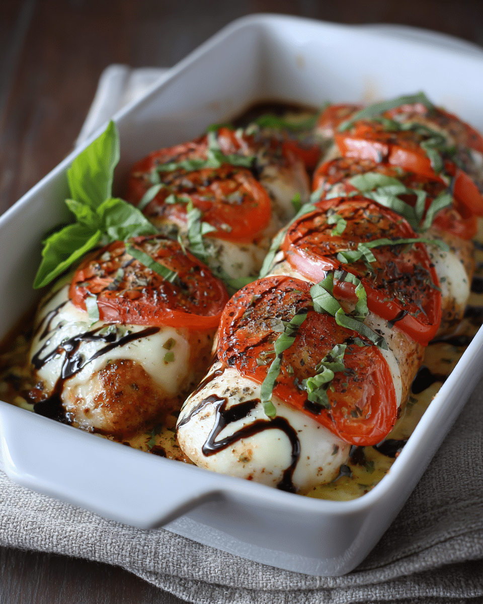 Caprese Chicken Bake – Tomato, Mozzarella & Basil