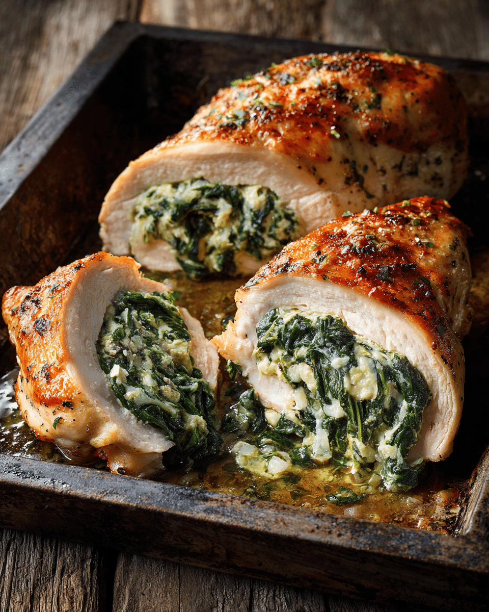 Spinach Stuffed Chicken Breast – Cheesy & Easy Bake