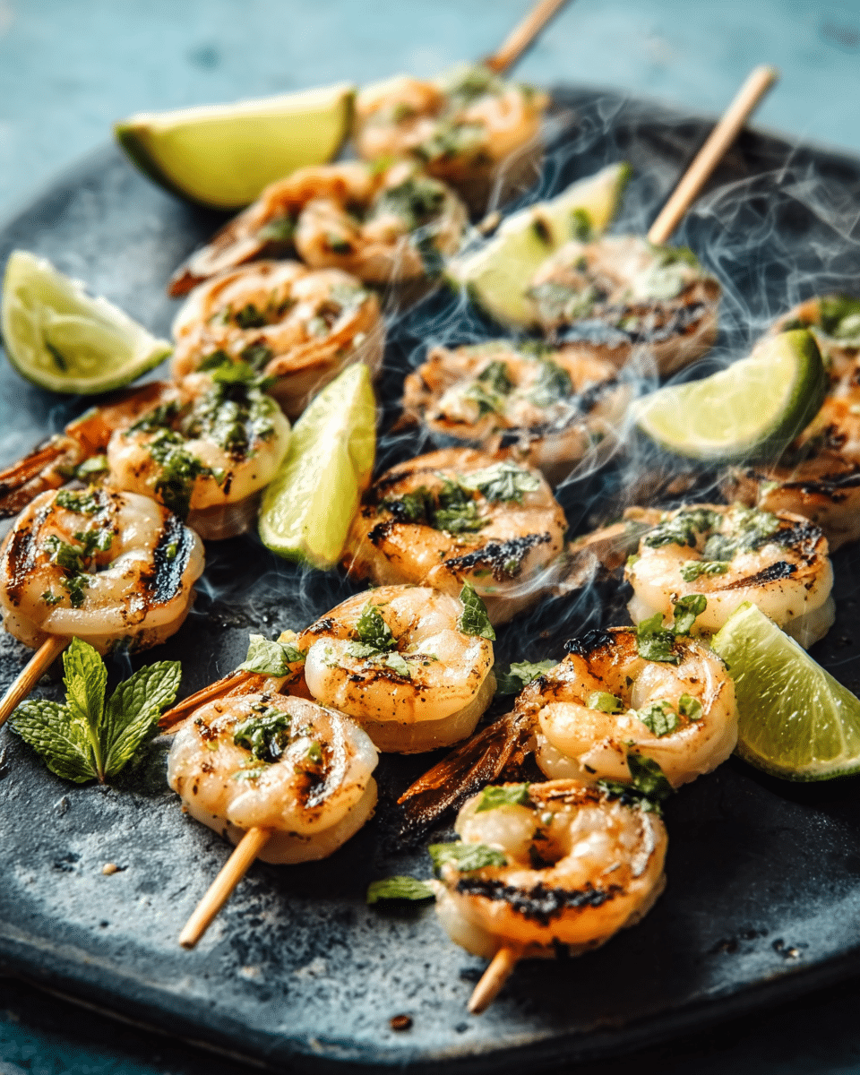 Mint & Lime Shrimp Skewers