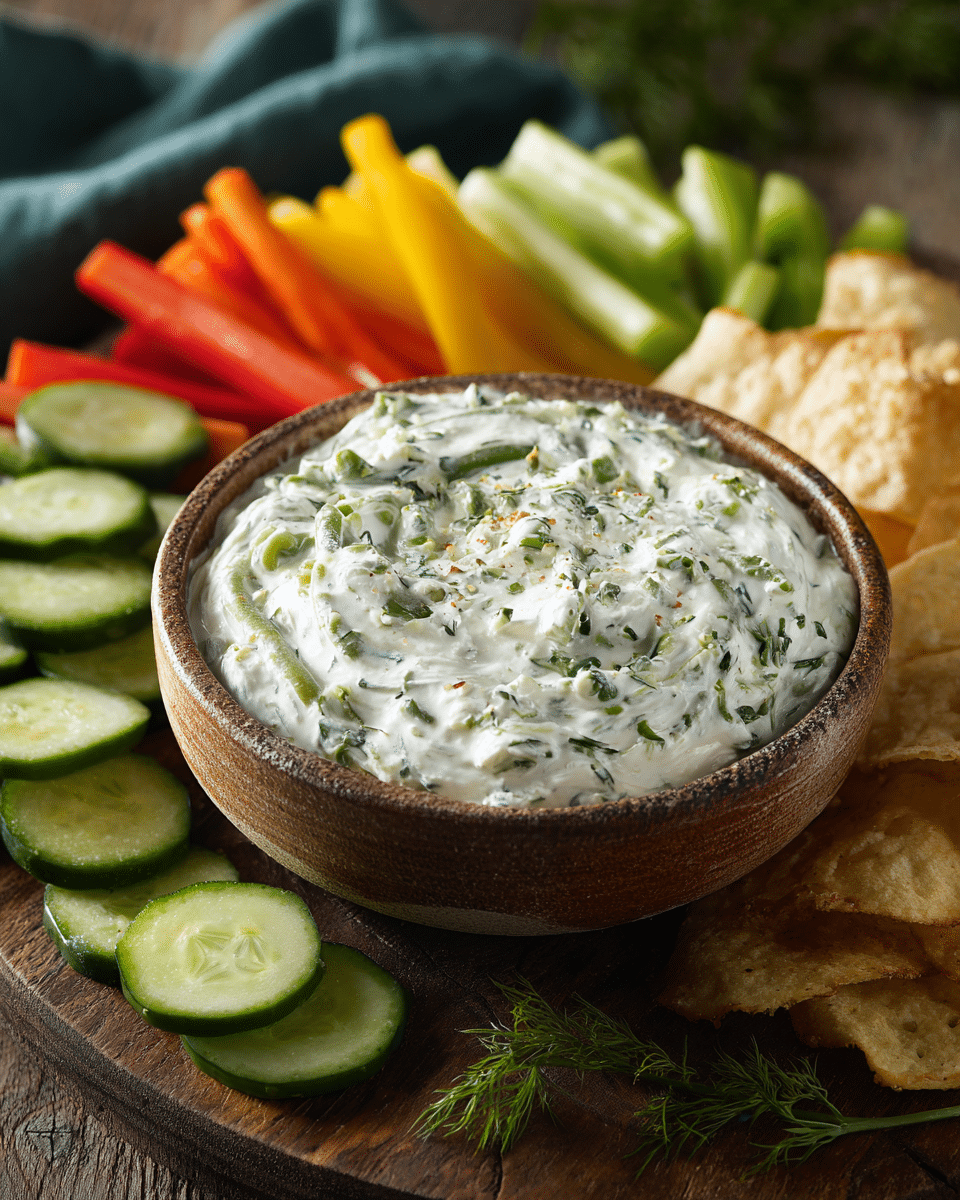 Creamy Garlic Scape Dip – Perfect for Veggies & Chips