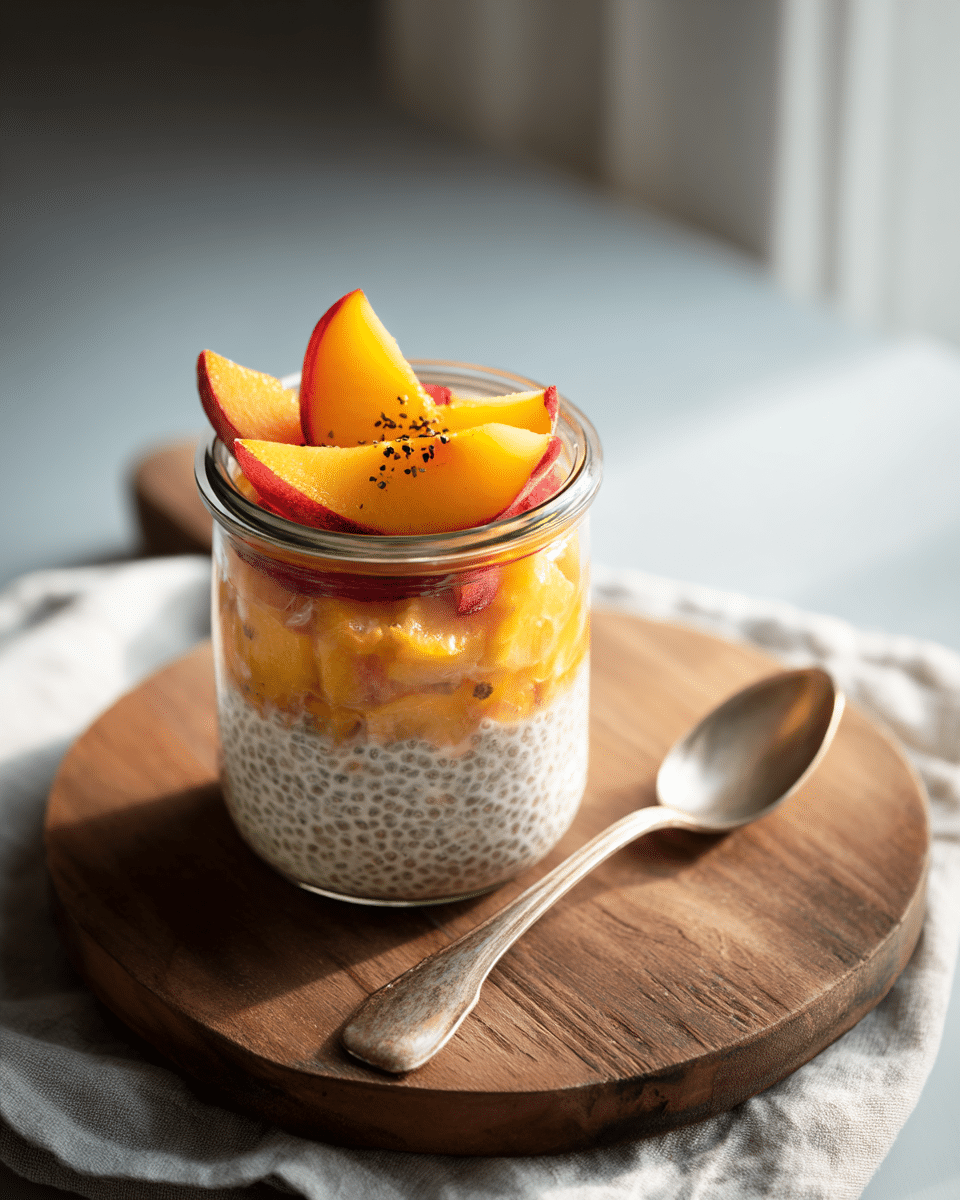 Peach Chia Pudding – Overnight Breakfast With A Fruity Kick