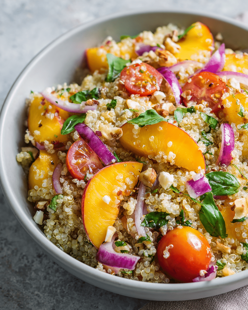 Peach Basil Quinoa Salad