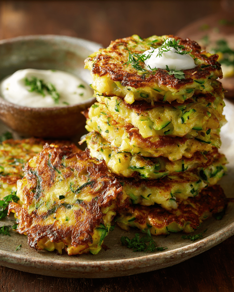 Patty Pan Squash and Zucchini Fritters