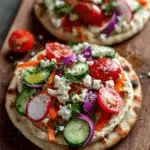 Summer Veggie Flatbread with Hummus