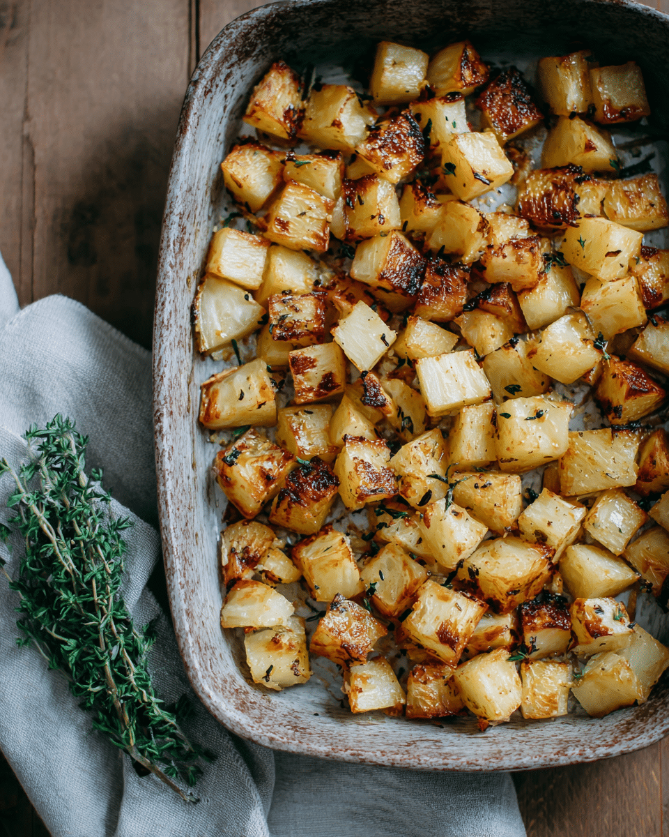Garlic Roasted Kohlrabi