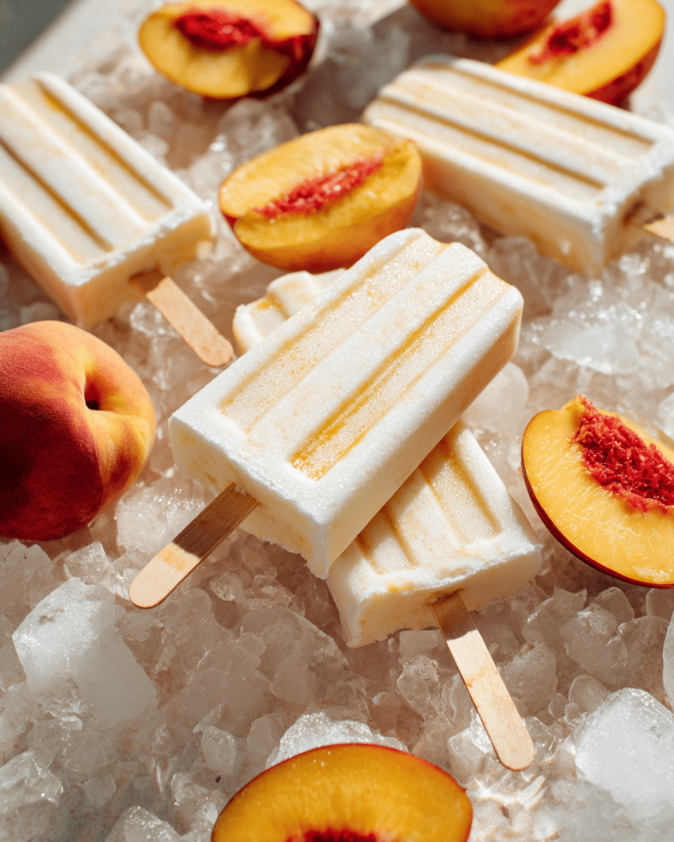 Creamy Peach Popsicles