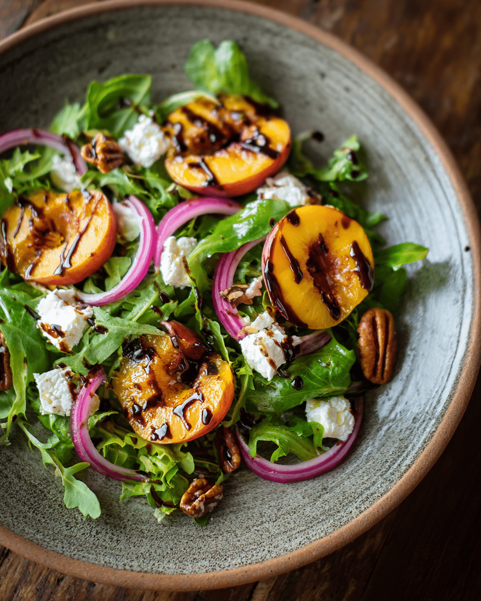 Viral Roasted Peach & Goat Cheese Salad
