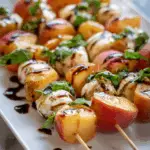 Easy Fresh Peach Caprese Skewers