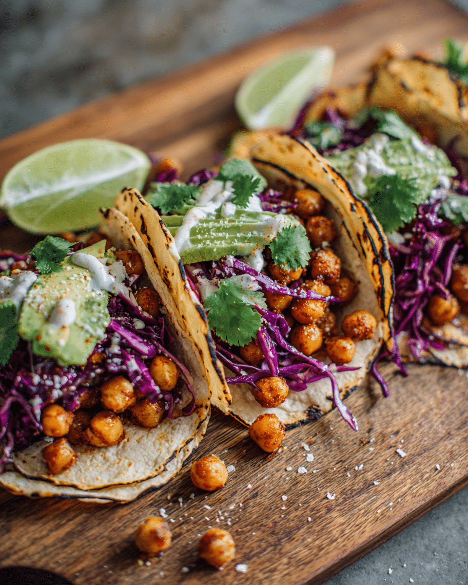 Crispy Chickpea Avocado Tacos