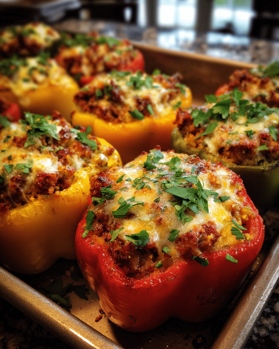 Kielbasa Stuffed Peppers (Low Carb)