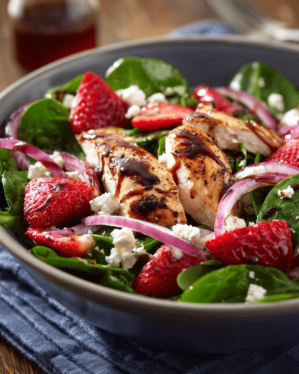 Spinach Strawberry Chicken Salad