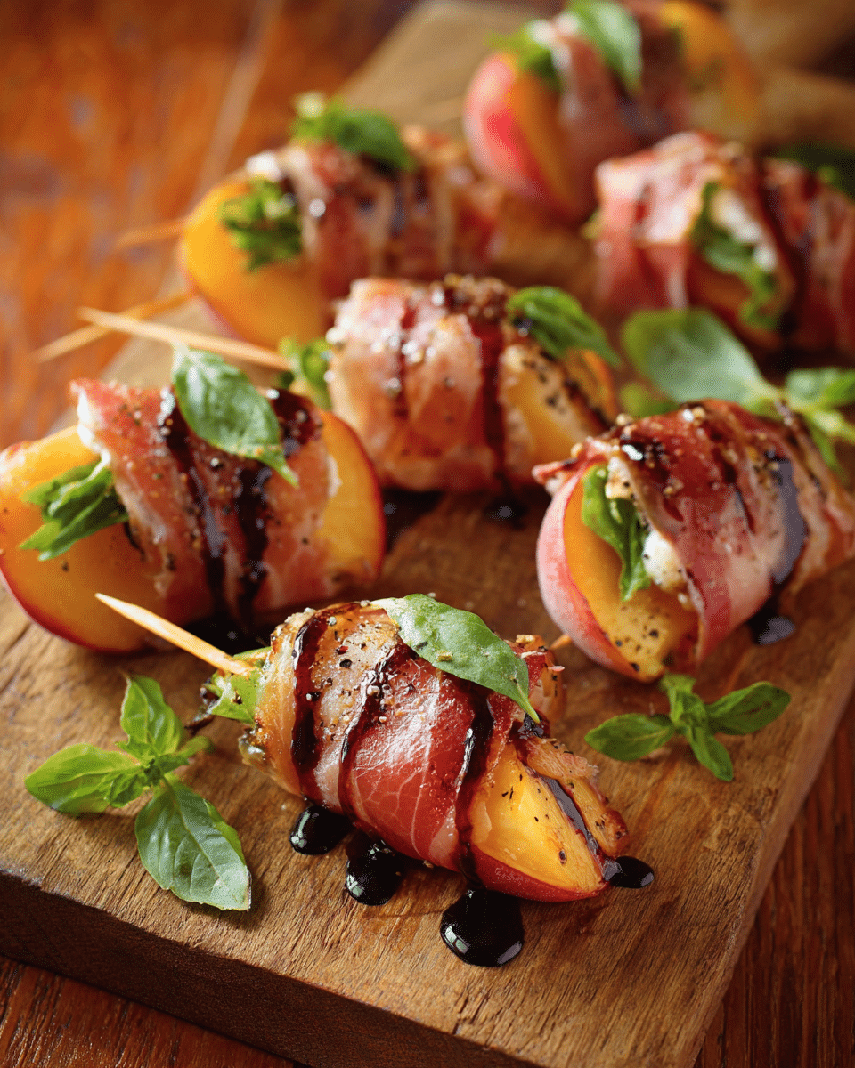 Grilled Peach & Prosciutto Wraps