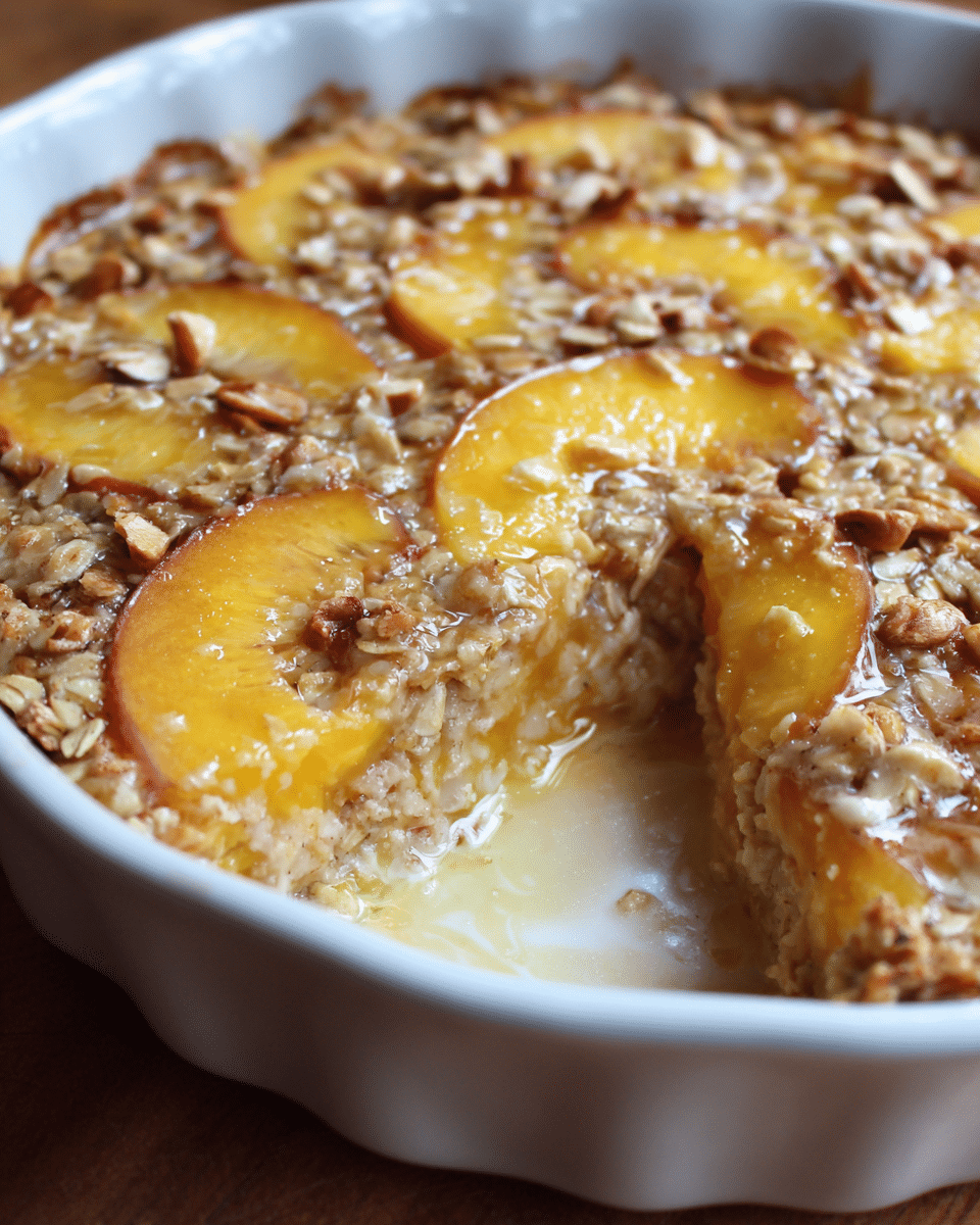 Peaches and Oatmeal Bake – Hearty Breakfast Casserole